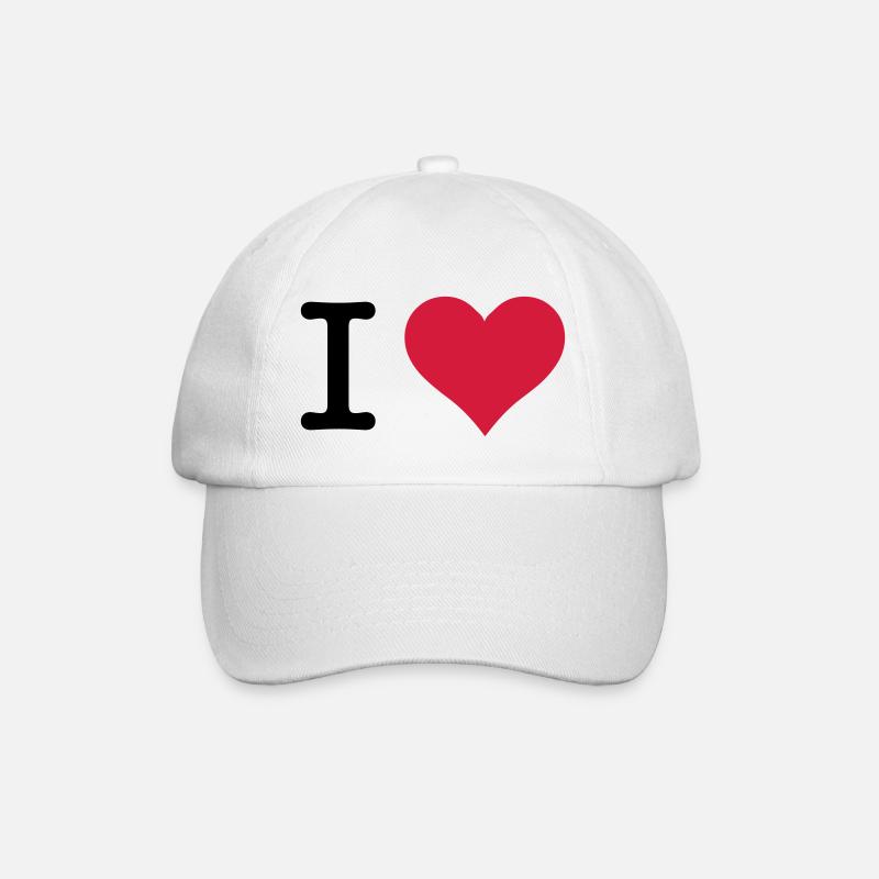 J'aime le coeur - Casquette classique - blanc/blanc