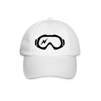 ski goggles with lightning - Baseball Cap - white/white - Front