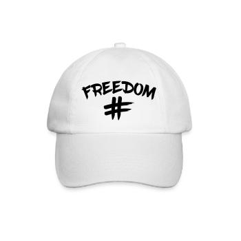 Hashtag Freedom Freiheit klare Aussage - Baseballkappe - Weiß/Weiß - Vorne
