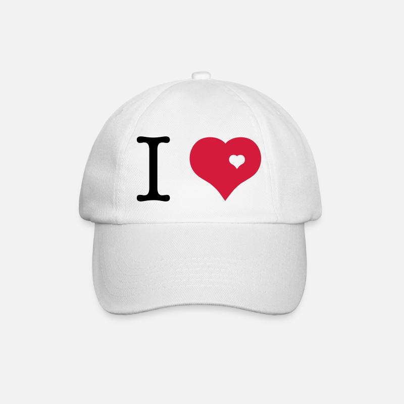 i love - Baseballkappe - Weiß/Weiß