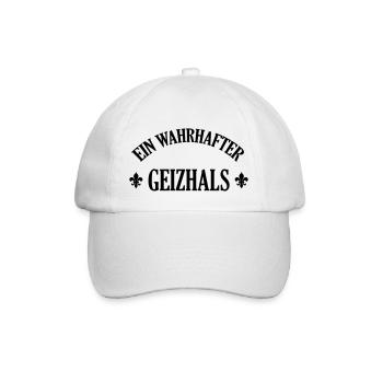 Geizhals - Geizkrägin - Geiz - Geizig - Geld - Baseballkappe - Weiß/Weiß - Vorne