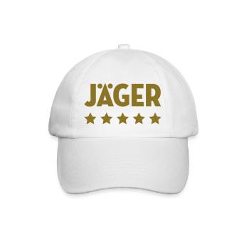 Jäger Jagd Jägerin Tier Tiere Natur Gewehr Land - Baseballkappe - Weiß/Weiß - Vorne