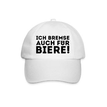 Ich bremse auch für Biere - Baseballkappe - Weiß/Weiß - Vorne