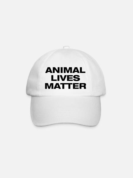 animal lives matter - Baseball Cap - white/white