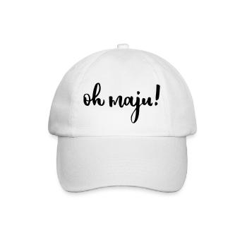 Oh maju Majusebetter Trier Spruch lustig - Baseballkappe - Weiß/Weiß - Vorne