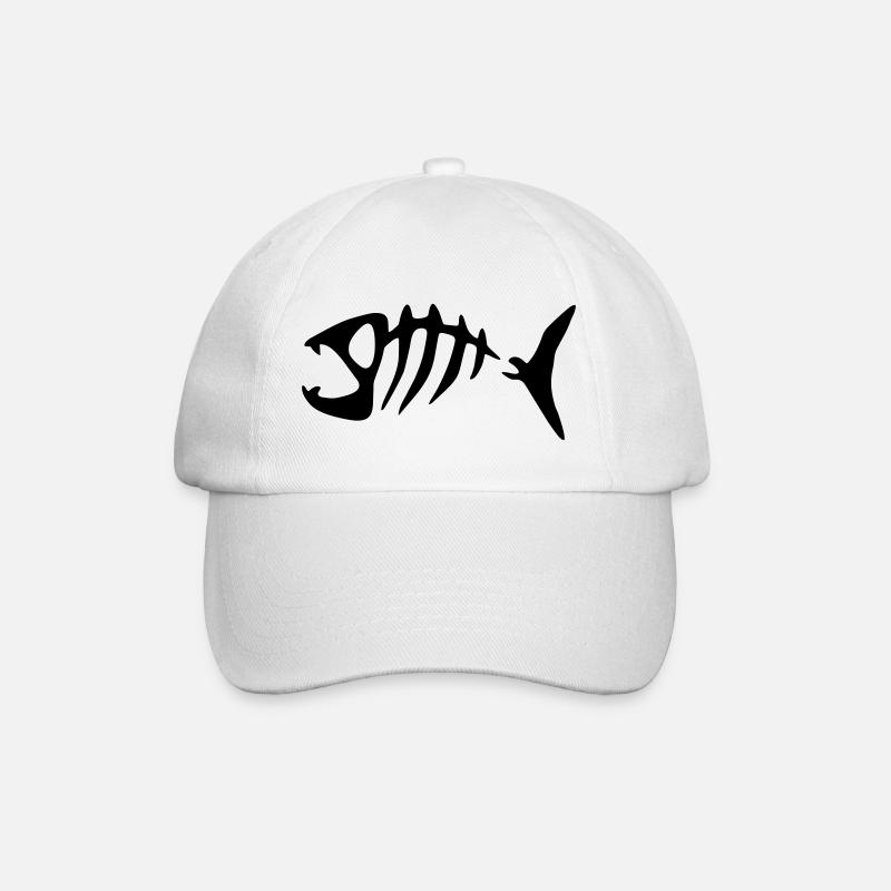 Piranha Fish Fish Bone Grete - Baseball Cap - white/white