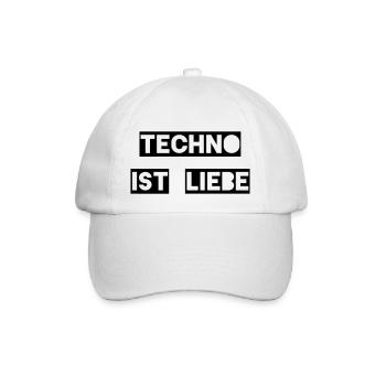 Techno ist Liebe - Baseballkappe - Weiß/Weiß - Vorne