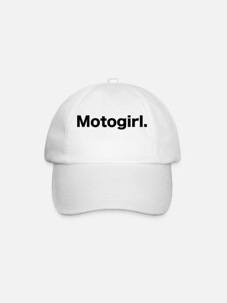 Motogirl für Frauen Biker Moto - Baseballkappe - Weiß/Weiß