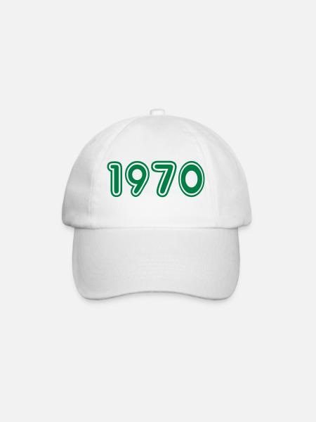 College Zahlen, Jahreszahlen, Jahrgang, 1970 - Baseball Cap - white/white