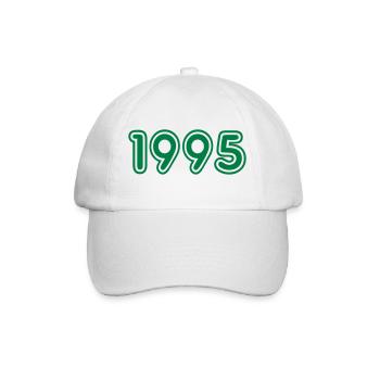 College Zahlen, Jahreszahlen, Jahrgang, 1995 - Baseballkappe - Weiß/Weiß - Vorne