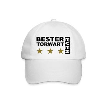 Bester Torwart - V2 - Baseballkappe - Weiß/Weiß - Vorne