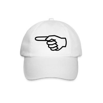 Hand, Finger - links - Baseballkappe - Weiß/Weiß - Vorne