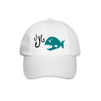 mad fish - Baseball Cap - white/white - Front