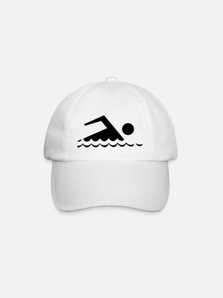 swimming,Sea - Baseball Cap - white/white
