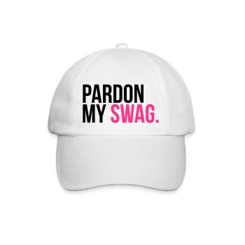 pardon my swag - Baseball Cap - white/white - Front