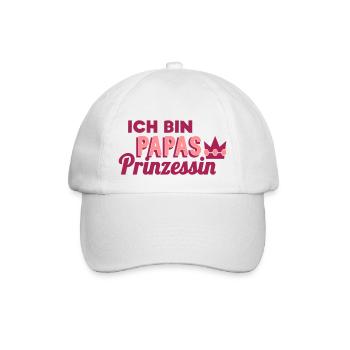 Papas Prinzessin (Schriftzug) - Baseballkappe - Weiß/Weiß - Vorne