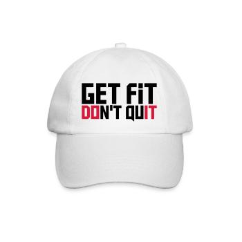 do it get fit dont quit logo design cool trainiere - Baseball Cap - white/white - Front