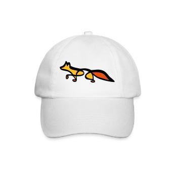 Fox - Line Art - Choose your colour - Baseballkappe - Weiß/Weiß - Vorne