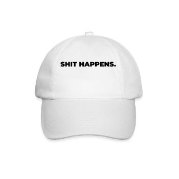 shit happens - Print - Baseballkappe - Weiß/Weiß - Vorne