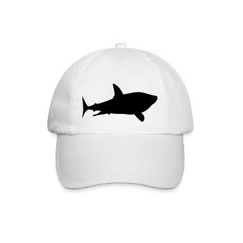 shark silhouette - Baseballkappe - Weiß/Weiß - Vorne
