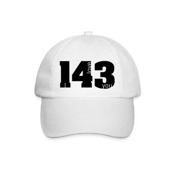 143 i love you - Baseballkappe - Weiß/Weiß - Vorne