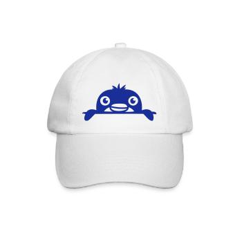 Little penguin peeking sweetly from behind wall child - Baseball Cap - white/white - Front