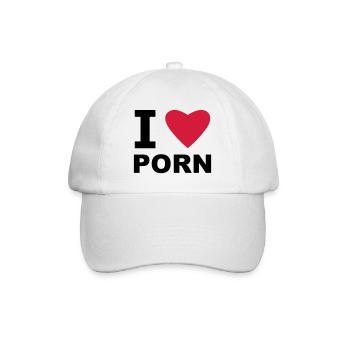 I love Porn - Baseball Cap - white/white - Front