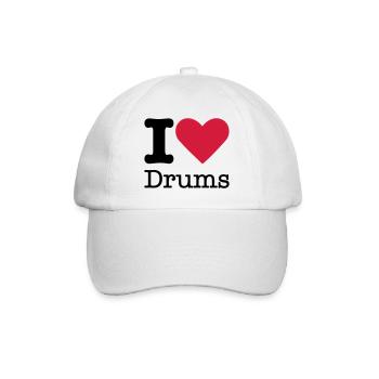 I Love Drums - Baseball Cap - white/white - Front