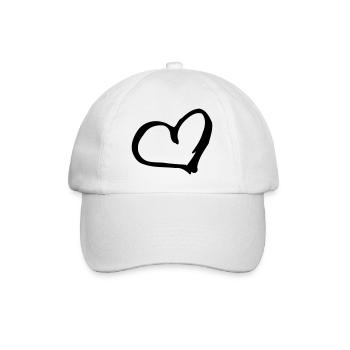 Heart - Baseballkappe - Weiß/Weiß - Vorne