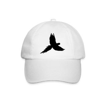 papagei_silhouette - Baseballkappe - Weiß/Weiß - Vorne