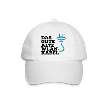 WLAN Kabel Computer Shirt - Baseballkappe - Weiß/Weiß - Vorne