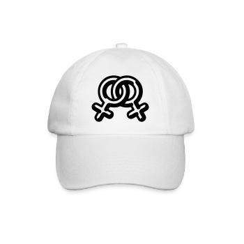 Lesben Hochzeit oder Party, wir haben das T-Shirt - Baseballkappe - Weiß/Weiß - Vorne