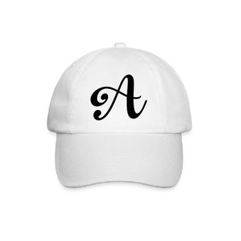 letter a - Baseball Cap - white/white - Front