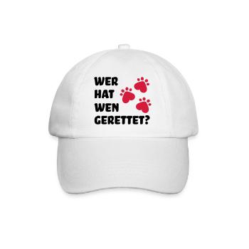 Tierschutz Hund - Baseballkappe - Weiß/Weiß - Vorne