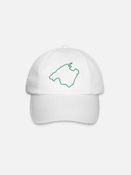 mallorca karte umriss - Baseballkappe - Weiß/Weiß