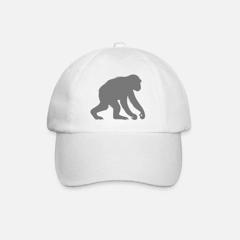 affe - Baseballkappe - Weiß/Weiß