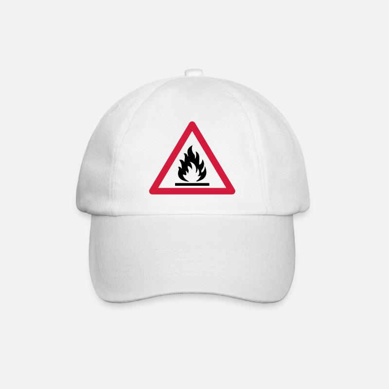 Branntgefahr schild - Baseballkappe - Weiß/Weiß