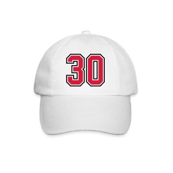 30 sports jersey football number - Baseball Cap - white/white - Front