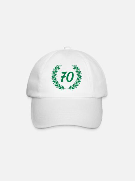 seventieth 70 70th birthday - Baseball Cap - white/white