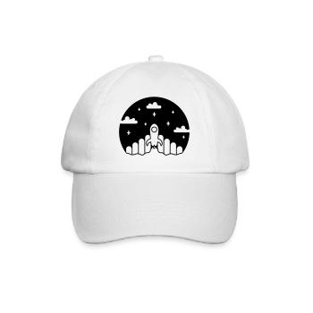 Launch into the universe: Modern rocket at night - Baseball Cap - white/white - Front