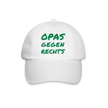 Opas gegen Rechts - Baseballkappe - Weiß/Weiß - Vorne