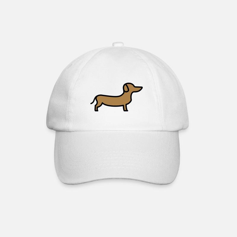 Dackel - Baseballkappe - Weiß/Weiß