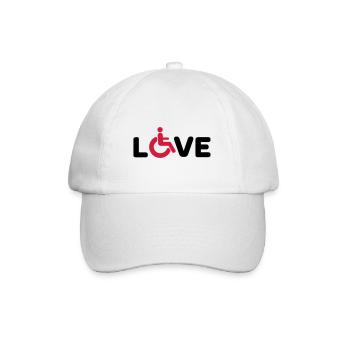 Rollstuhl Love Behindert - Baseballkappe - Weiß/Weiß - Vorne