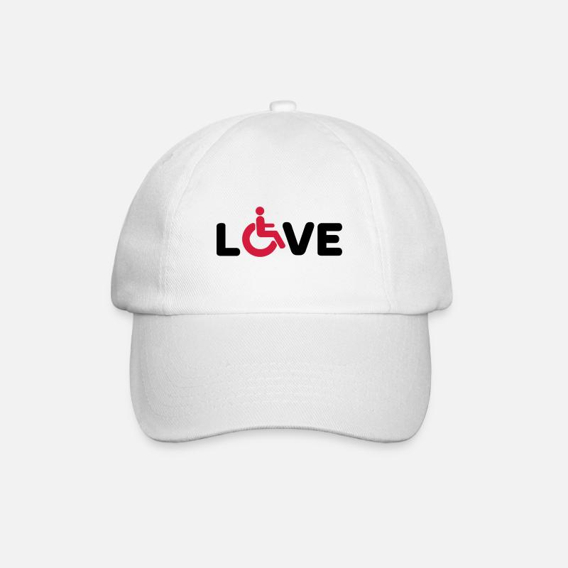 Rollstuhl Love Behindert - Baseballkappe - Weiß/Weiß