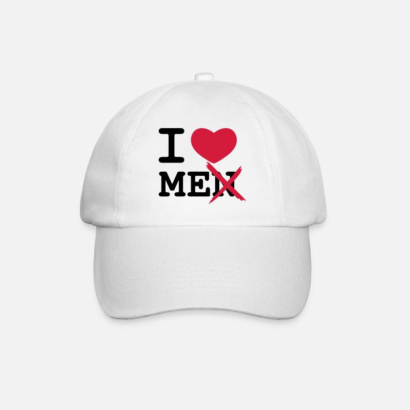 I Love Men - Baseballkappe - Weiß/Weiß
