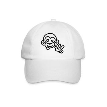 Affe cool - line - Baseballkappe - Weiß/Weiß - Vorne