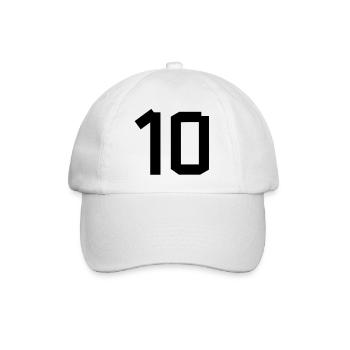Number 10 - Baseball Cap - white/white - Front