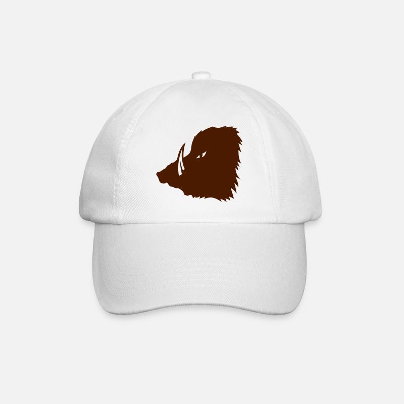 sanglier sauvage silhouette feroce3 - Casquette classique - blanc/blanc