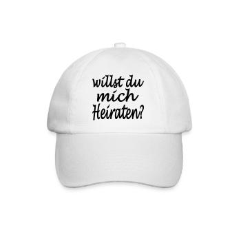 willst du mich heiraten - Baseballkappe - Weiß/Weiß - Vorne