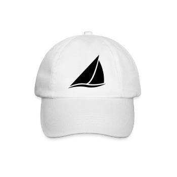 Sailboat logo for sailors, sailors and captains - Baseball Cap - white/white - Front